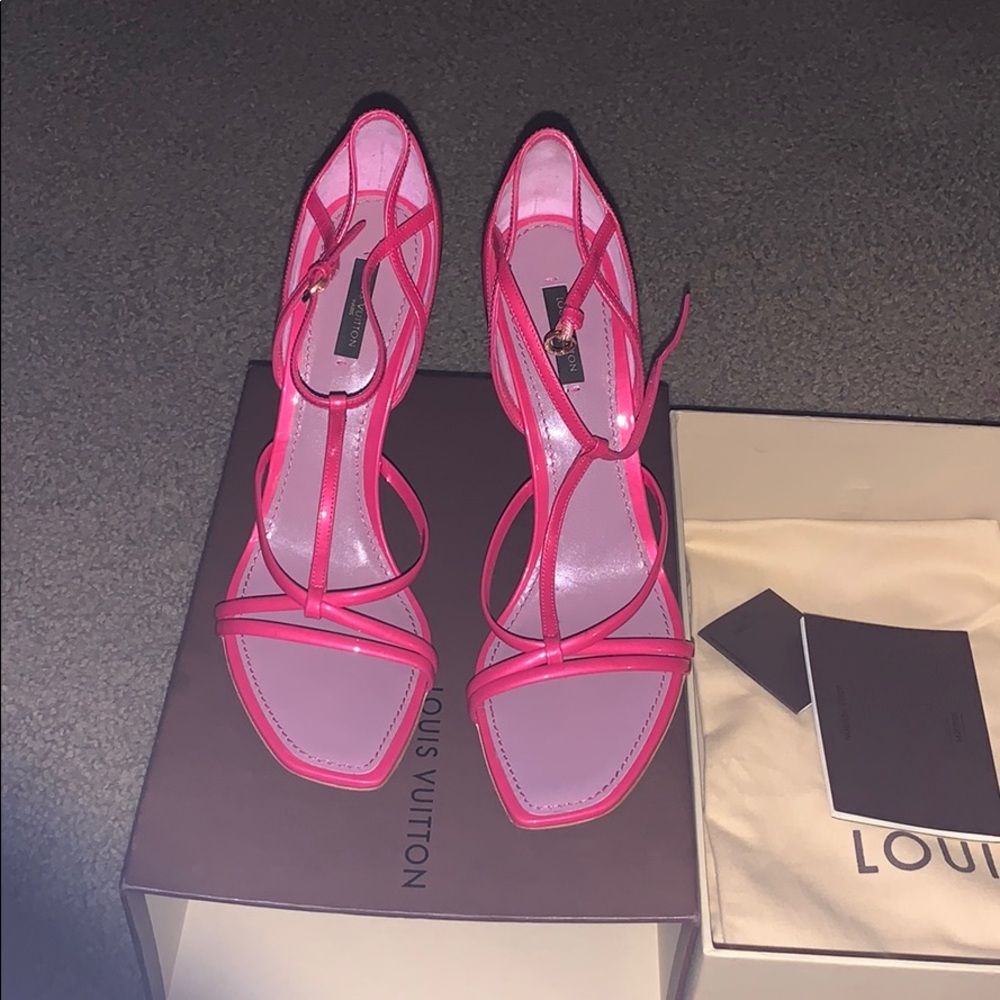Louis Vuitton Cuire Metallise pink vintage wedge